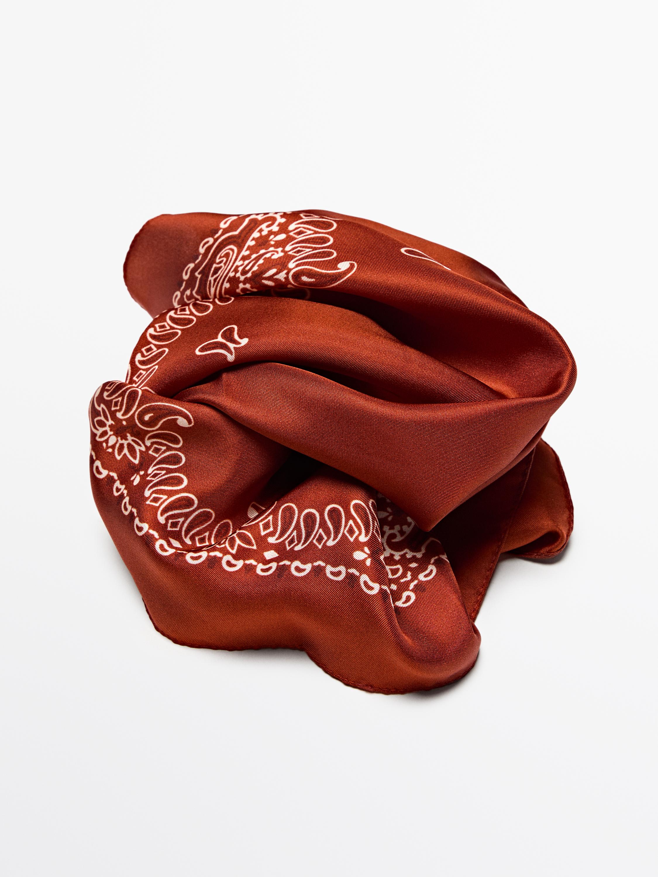 Paisley print 100% silk bandana